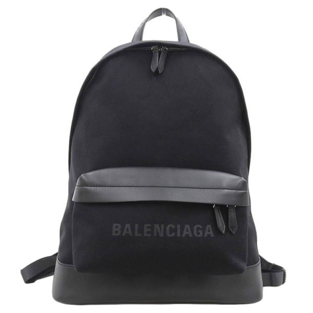 Balenciaga Canvas Leather Logo Backpack Rucksack Black